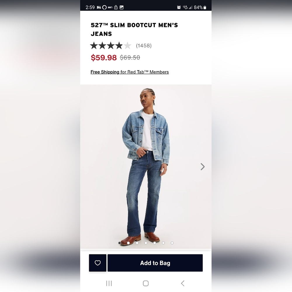 Men's Levi's 527 Slim Boot Cut 34x30